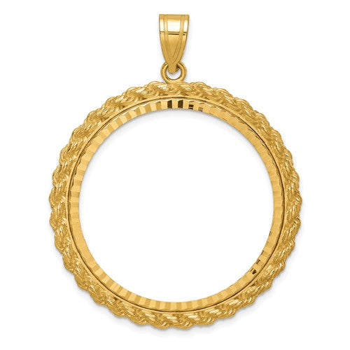 14k-diamond-cut-with-casted-rope-32-7mm-prong-coin-bezel-pendant-SolomonJeweler-Wichita-KS-CustomJewelry