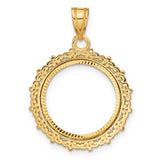 14k-polished-diamond-cut-fancy-16-5mm-prong-coin-bezel-pendant-SolomonJeweler-Wichita-KS-CustomJewelry