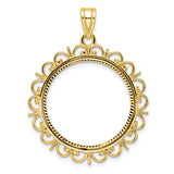 14k-polished-and-diamond-cut-fancy-22-0mm-prong-coin-bezel-pendant-SolomonJeweler-Wichita-KS-CustomJewelry