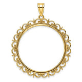 14k-polished-and-diamond-cut-fancy-32-7mm-prong-coin-bezel-pendant-SolomonJeweler-Wichita-KS-CustomJewelry