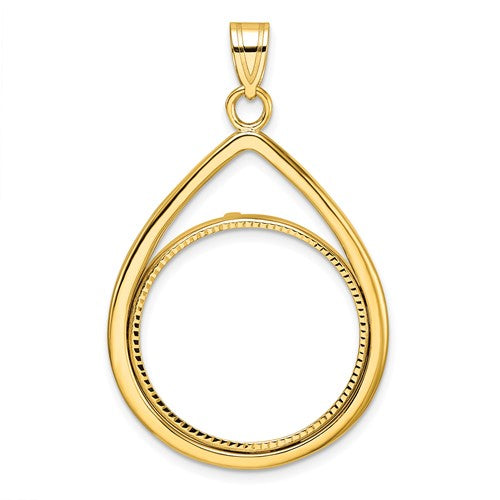14k-polished-d-c-lightweight-teardrop-22-0mm-prong-coin-bezel-pendant-SolomonJeweler-Wichita-KS-CustomJewelry