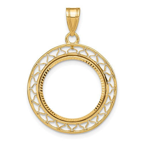 14k-polished-diamond-cut-fancy-wire-16-5mm-prong-coin-bezel-pendant-SolomonJeweler-Wichita-KS-CustomJewelry