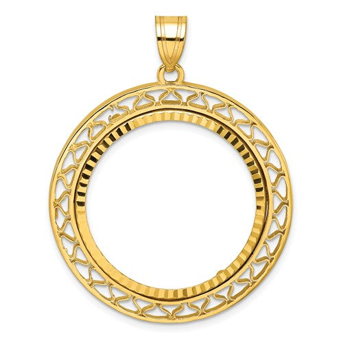 14k-polished-diamond-cut-fancy-wire-27-0mm-prong-coin-bezel-pendant-SolomonJeweler-Wichita-KS-CustomJewelry