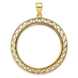 14k-polished-diamond-cut-fancy-wire-32-7mm-prong-coin-bezel-pendant-SolomonJeweler-Wichita-KS-CustomJewelry