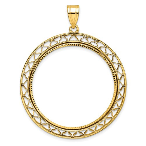 14k-polished-diamond-cut-fancy-wire-32-7mm-prong-coin-bezel-pendant-SolomonJeweler-Wichita-KS-CustomJewelry
