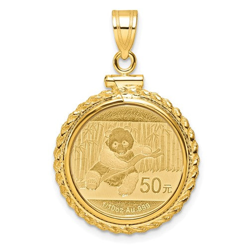 14k-casted-rope-mounted-1-10oz-panda-screw-top-coin-bezel-pendant-SolomonJeweler-Wichita-KS-CustomJewelry
