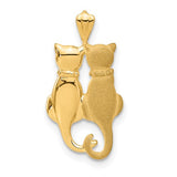 14k-satin-and-polished-cats-pendant-SolomonJeweler-Wichita-KS-CustomJewelry