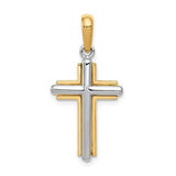14k-two-tone-cross-pendant-SolomonJeweler-Wichita-KS-CustomJewelry