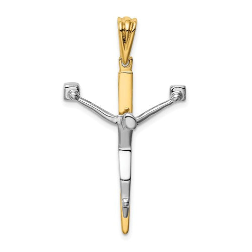 14k-two-tone-crucifix-charm-SolomonJeweler-Wichita-KS-CustomJewelry