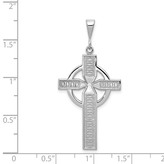 14 Karat White Gold Celtic Cross Charm
