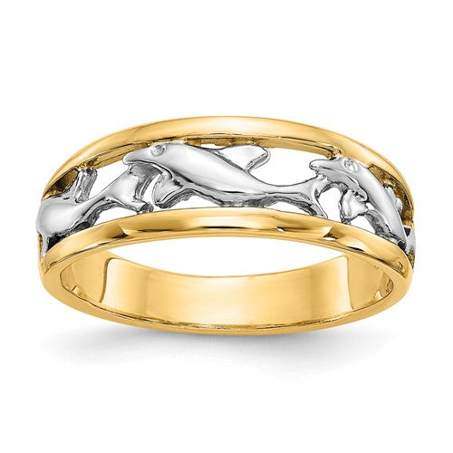 14k-with-rhodium-dolphin-ring-SolomonJeweler-Wichita-KS-CustomJewelry