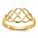 14k gold polished and diamond-cut fancy ring with intricate details, jewelry ring from Solomon Jewelers.