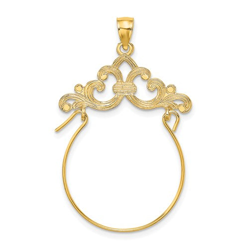 14k-fleur-de-lis-scroll-framed-charm-holder-SolomonJeweler-Wichita-KS-CustomJewelry
