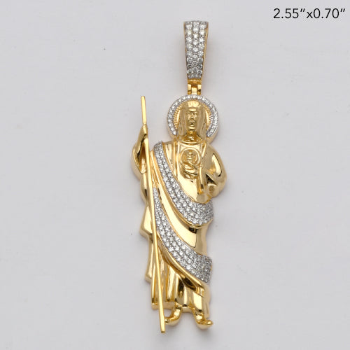 14KY 0.80CTW DIAMOND ST. JUDE PENDANT - Solomon Jewelers