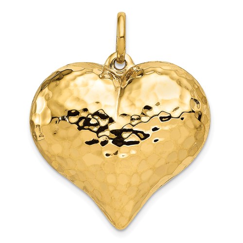 14k-polished-and-hammered-3-d-heart-pendant-SolomonJeweler-Wichita-KS-CustomJewelry