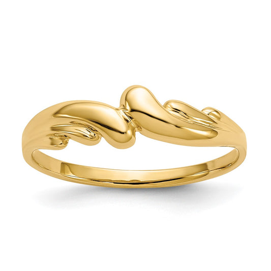 14k Polished Swirl Dome Ring - Solomon Jewelers