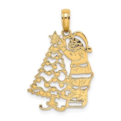14k-polished-christmas-tree-and-santa-charm-SolomonJeweler-Wichita-KS-CustomJewelry