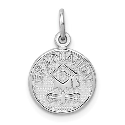 14k-white-gold-polished-graduation-disc-charm-SolomonJeweler-Wichita-KS-CustomJewelry