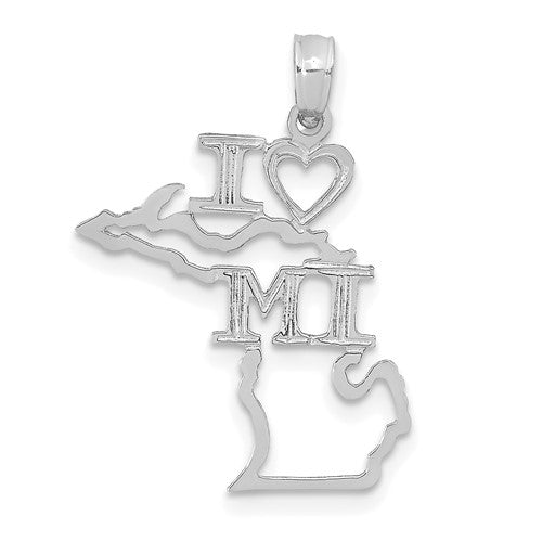 14k-white-gold-solid-michigan-state-pendant-SolomonJeweler-Wichita-KS-CustomJewelry