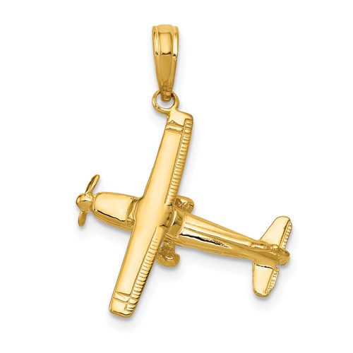 14k-3-d-high-wing-airplane-pendant-SolomonJeweler-Wichita-KS-CustomJewelry
