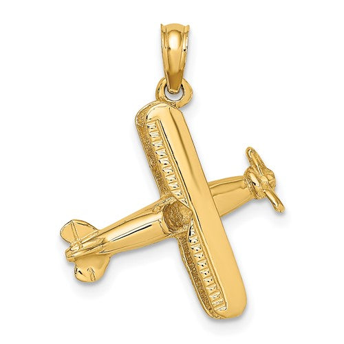 14k-3-d-bi-plane-charm-SolomonJeweler-Wichita-KS-CustomJewelry
