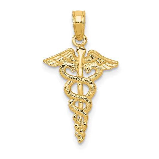 14k Caduceus Pendant - Solomon Jewelers