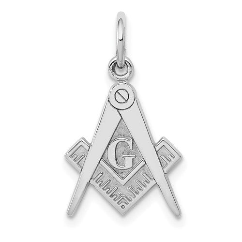 14k-white-gold-polished-textured-masonic-symbol-charm-SolomonJeweler-Wichita-KS-CustomJewelry