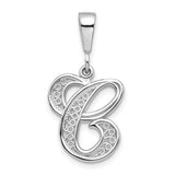 14kw-white-gold-solid-polished-script-filigree-letter-c-initial-pendant-SolomonJeweler-Wichita-KS-CustomJewelry