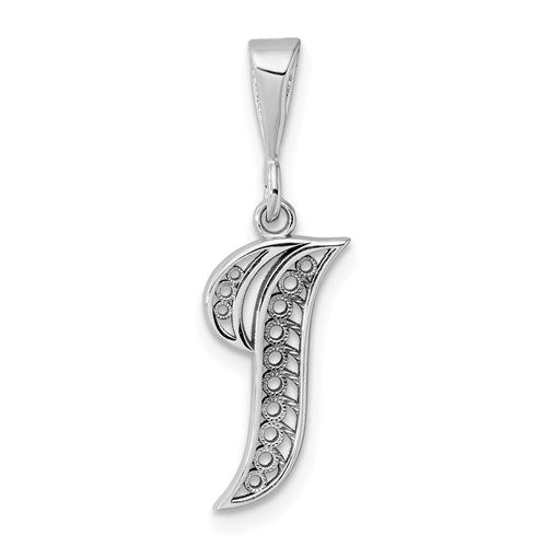 14kw-white-gold-solid-polished-script-filigree-letter-i-initial-pendant-SolomonJeweler-Wichita-KS-CustomJewelry