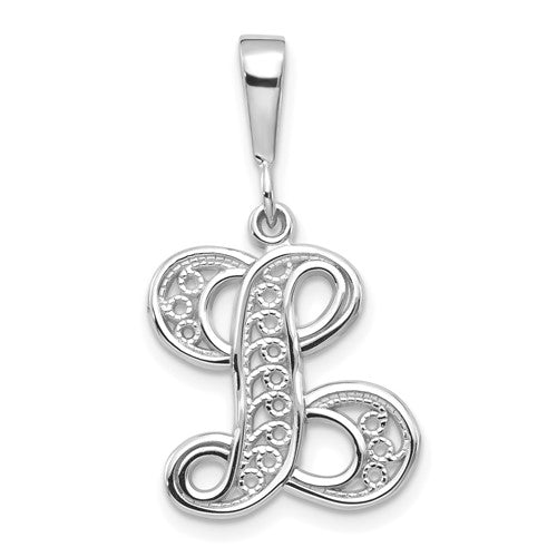 14kw-white-gold-solid-polished-script-filigree-letter-l-initial-pendant-SolomonJeweler-Wichita-KS-CustomJewelry