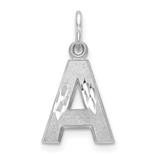 14kw-satin-diamond-cut-letter-a-initial-charm-SolomonJeweler-Wichita-KS-CustomJewelry