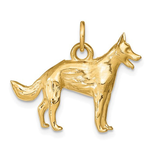 14k-solid-polished-3-d-german-shepherd-charm-SolomonJeweler-Wichita-KS-CustomJewelry