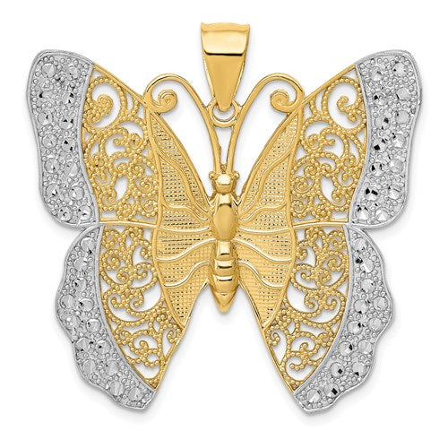 14k-w-rhodium-solid-polished-diamond-cut-filigree-butterfly-pendant-SolomonJeweler-Wichita-KS-CustomJewelry