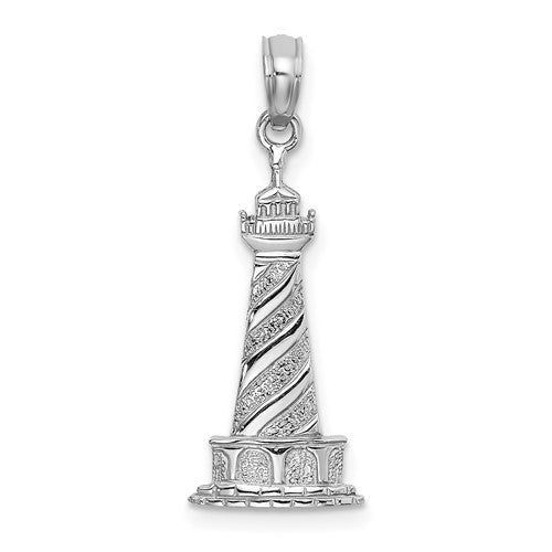 14k-white-gold-2-d-cape-hatteras-lighthouse-charm-SolomonJeweler-Wichita-KS-CustomJewelry