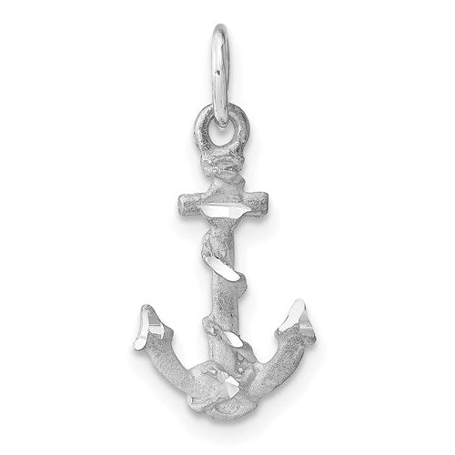 14k-white-gold-solid-polished-diamond-cut-3-d-anchor-charm-SolomonJeweler-Wichita-KS-CustomJewelry