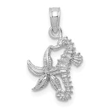 14k-white-gold-solid-seahorse-and-starfish-pendant-SolomonJeweler-Wichita-KS-CustomJewelry