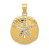 14k-with-white-rhodium-polished-diamond-cut-sand-dollar-pendant-SolomonJeweler-Wichita-KS-CustomJewelry