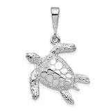 14k-white-gold-solid-polished-open-backed-sea-turtle-pendant-SolomonJeweler-Wichita-KS-CustomJewelry