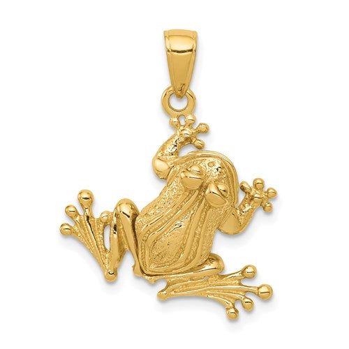 14k-solid-polished-3-d-moveable-frog-pendant-SolomonJeweler-Wichita-KS-CustomJewelry