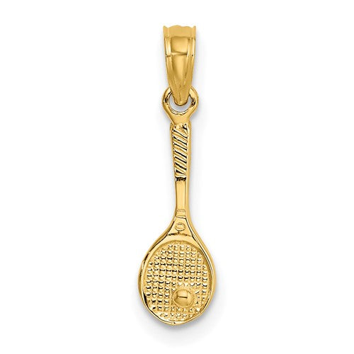 14k-solid-polished-3-d-tennis-racquet-charm-SolomonJeweler-Wichita-KS-CustomJewelry
