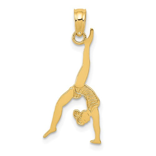 14k-solid-polished-gymnast-pendant-SolomonJeweler-Wichita-KS-CustomJewelry