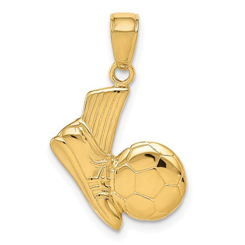 14k-solid-open-backed-soccer-shoe-and-ball-pendant-SolomonJeweler-Wichita-KS-CustomJewelry