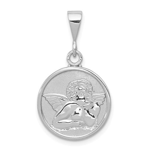 14k-white-gold-polished-and-satin-angel-pendant-SolomonJeweler-Wichita-KS-CustomJewelry