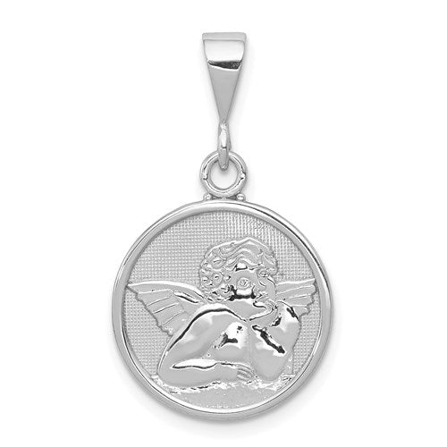 14k-white-gold-polished-and-satin-angel-pendant-SolomonJeweler-Wichita-KS-CustomJewelry