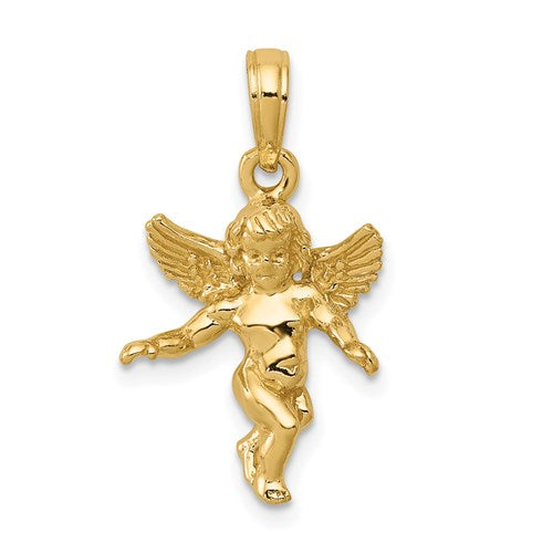 14k-3d-polished-solid-angel-pendant-SolomonJeweler-Wichita-KS-CustomJewelry