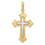 14k-two-tone-fleur-de-lis-cross-pendant-SolomonJeweler-Wichita-KS-CustomJewelry