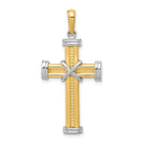 14k-two-tone-fancy-cross-pendant-SolomonJeweler-Wichita-KS-CustomJewelry