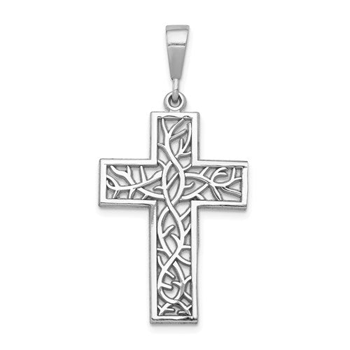14k-white-gold-thorn-cross-pendant-SolomonJeweler-Wichita-KS-CustomJewelry