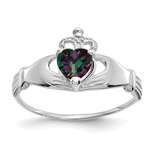 14k-white-gold-cz-june-birthstone-claddagh-heart-ring-SolomonJeweler-Wichita-KS-CustomJewelry