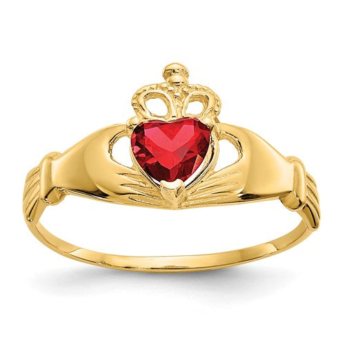 14k-cz-january-birthstone-claddagh-heart-ring-SolomonJeweler-Wichita-KS-CustomJewelry
